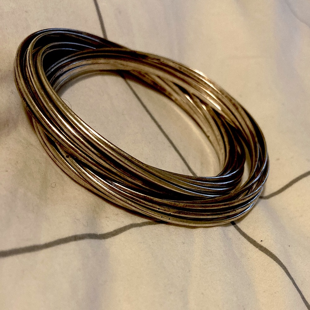 Sterling Silver Layered Bangle